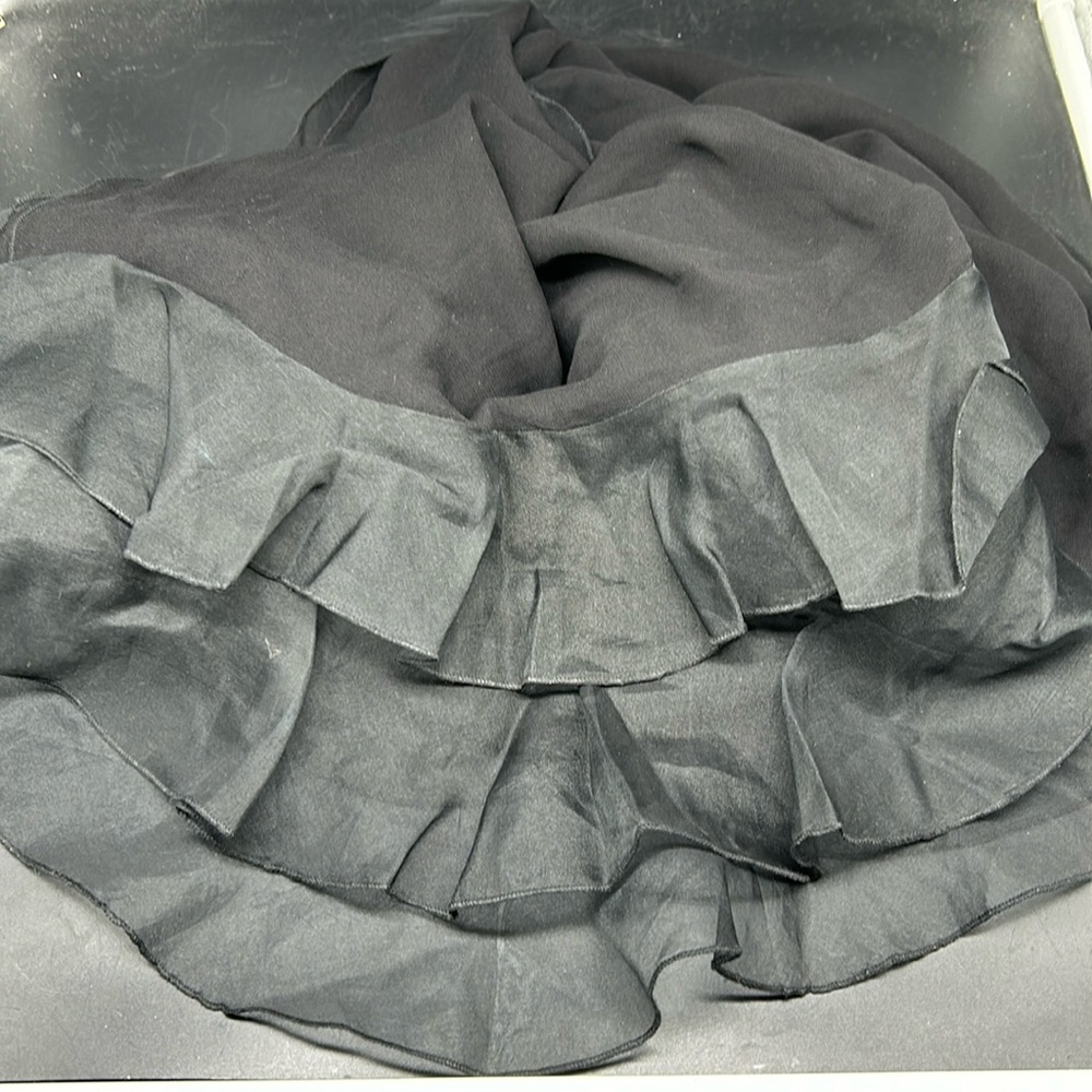 Black Ruffled Sheer Shawl